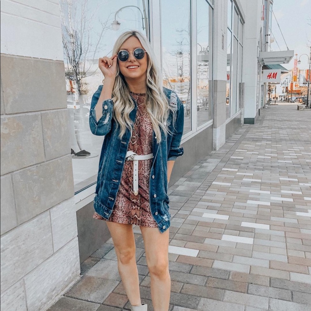 Boohoo Snakeskin Mini Dress